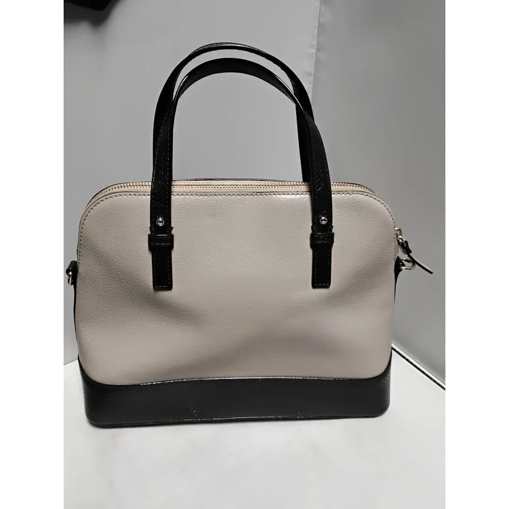 Kate Spade New York Grove Street Domed Handle Satchel Crossbody Black & Ecru